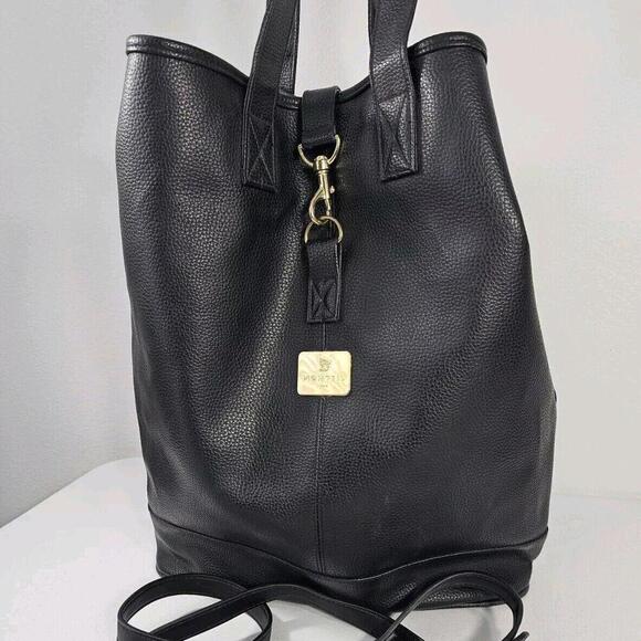 Handbags - Germaine Monteil Paris Large Black Leather Tote Purse